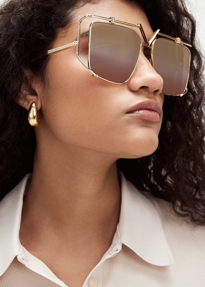 サングラス VALENTINO GARAVANI Woman Sunglasses Gold VLX-122A-52 GOLD Valentino V - STUD women Gold Geometric Sunglasses