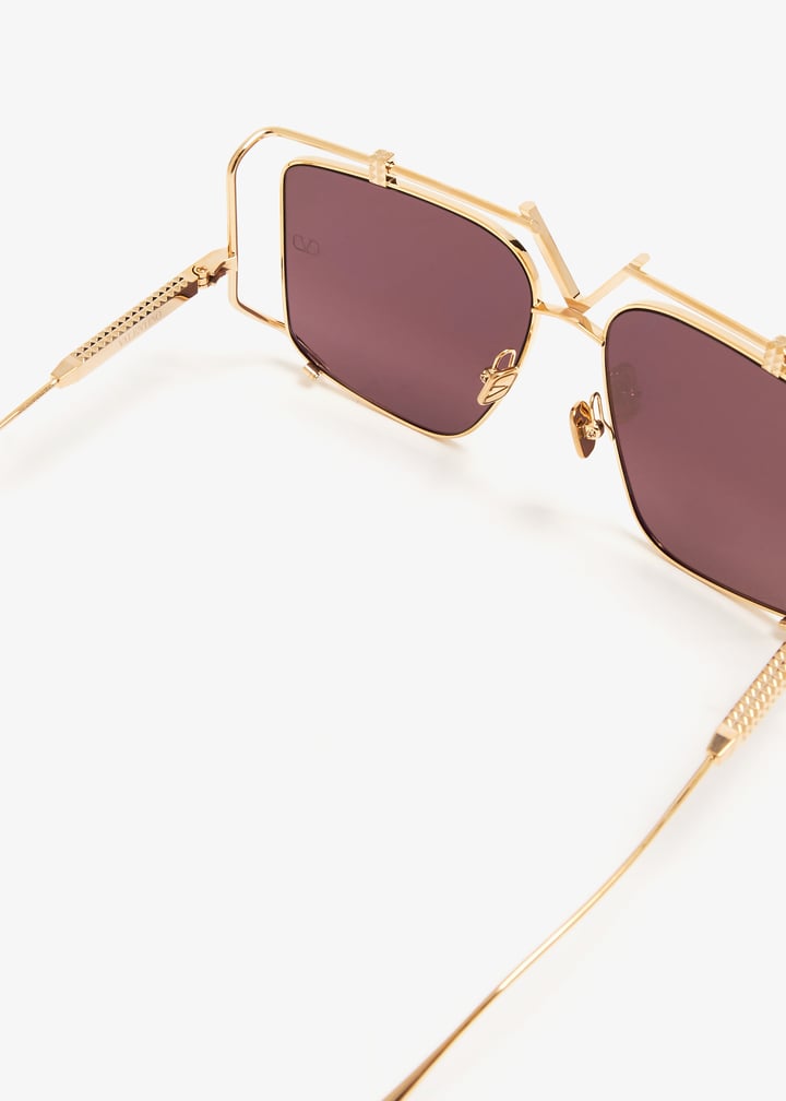 サングラス VALENTINO SS25 Valentino Garavani sunglasses (VLS179B 55) Valentino Garavani - V-Goldcut Cat Eye Sunglasses in Black