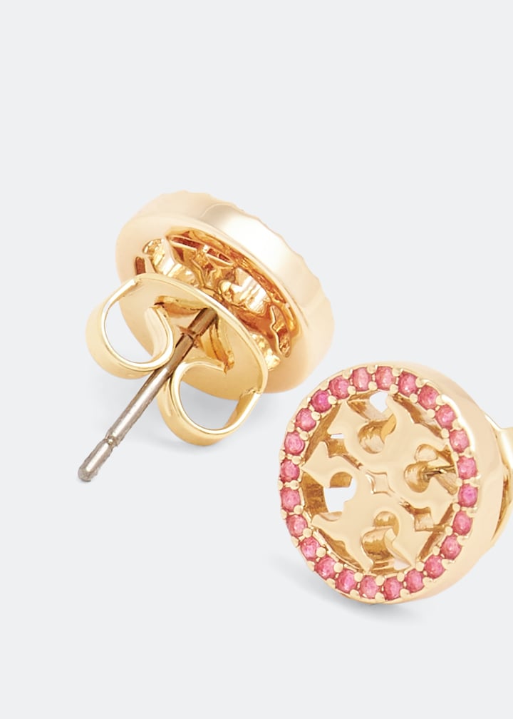 Tory Burch Crystal logo earrings for Women - Gold in UAE