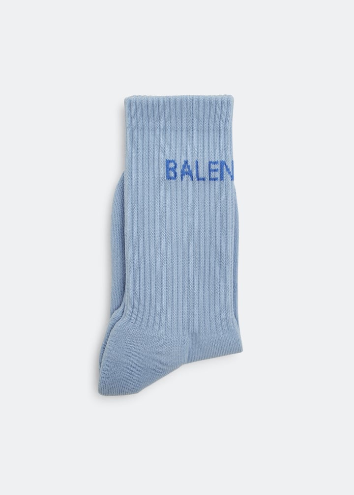 Balenciaga Logo Tennis socks for Women Blue in UAE Level Shoes