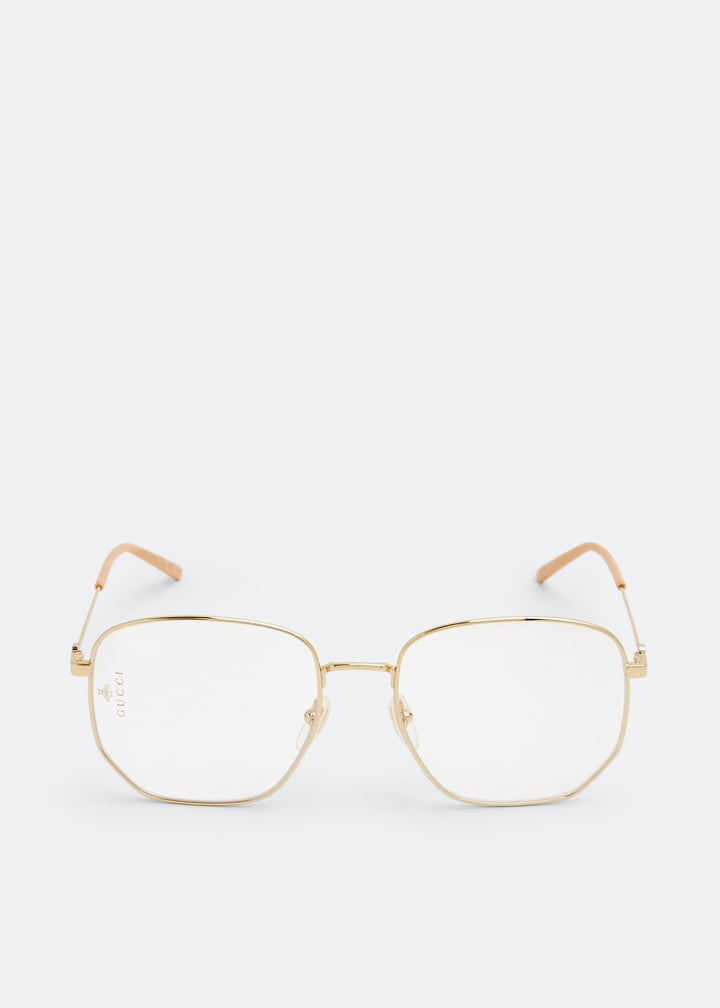 Rectangular-frame metal sunglasses
