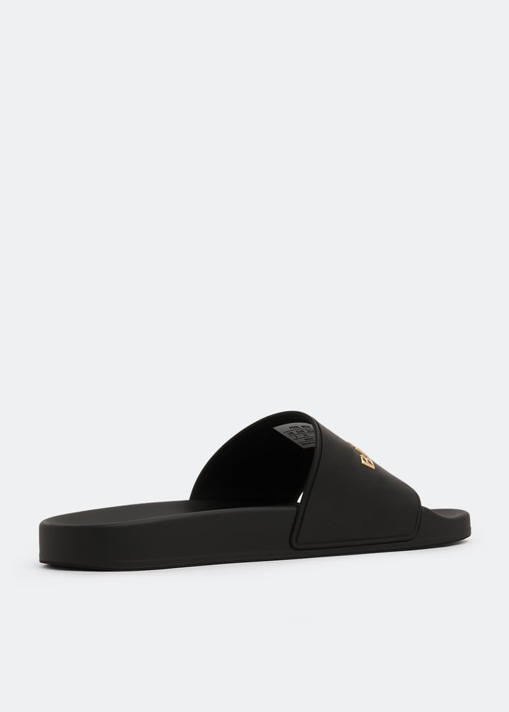 Balenciaga Logo rubber slides for Men - Black in UAE | Level
