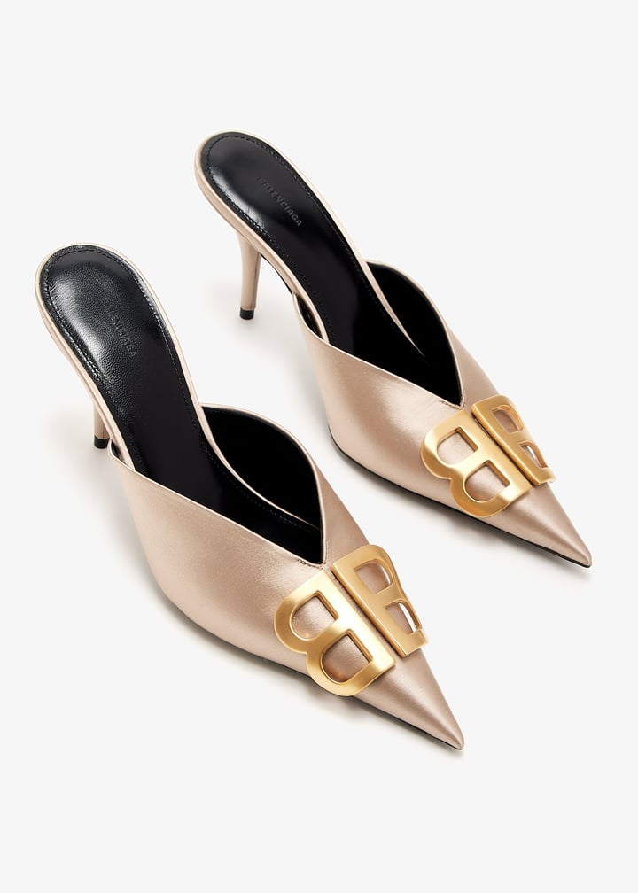 【送料&関税込】Balenciaga Bb Logo Plaque Heeled Mules Balenciaga Bb Logo Plaque Heeled Mules | italist