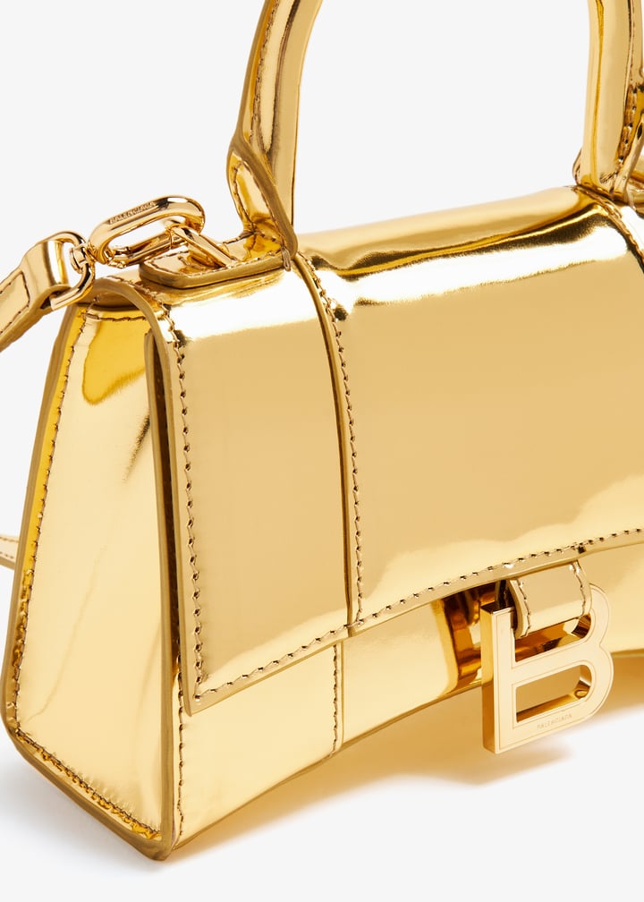 ●送料込●BALENCIAGA●Hourglass XS ハンドバッグ Gold Balenciaga Hourglass XS Handbag With Rhinestones Gold in