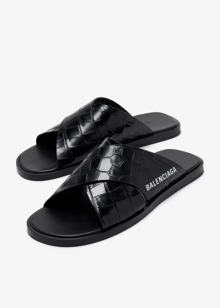 Leather Slides Balenciaga Crocodile Slides Balenciaga Cosy