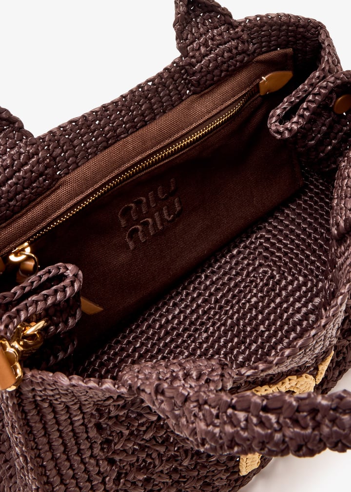 【SS25＊日本未入荷】MIU MIU RAFFIA EFFECT HANDBAG MIU MIU - Raffia-Effect Woven Handbag – The Sale Sisters
