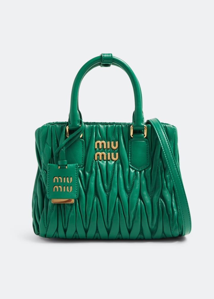 Miu Miu Matelassé 绗缝女士迷你手袋- 绿色| Level Shoes 阿联酋站