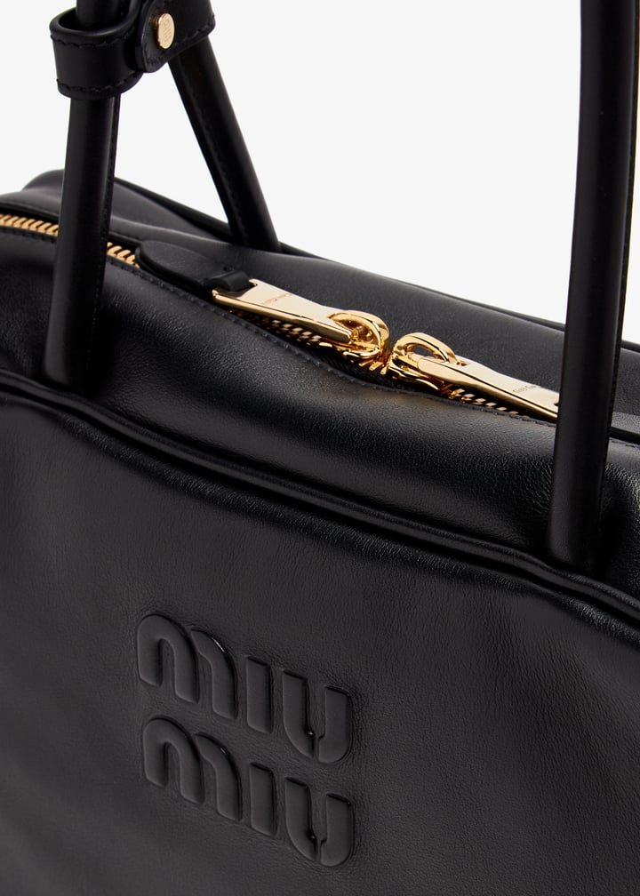 最高級❗️miumiu leather hand bag gather black Miu Miu - Mini leather handbag black - The Corner