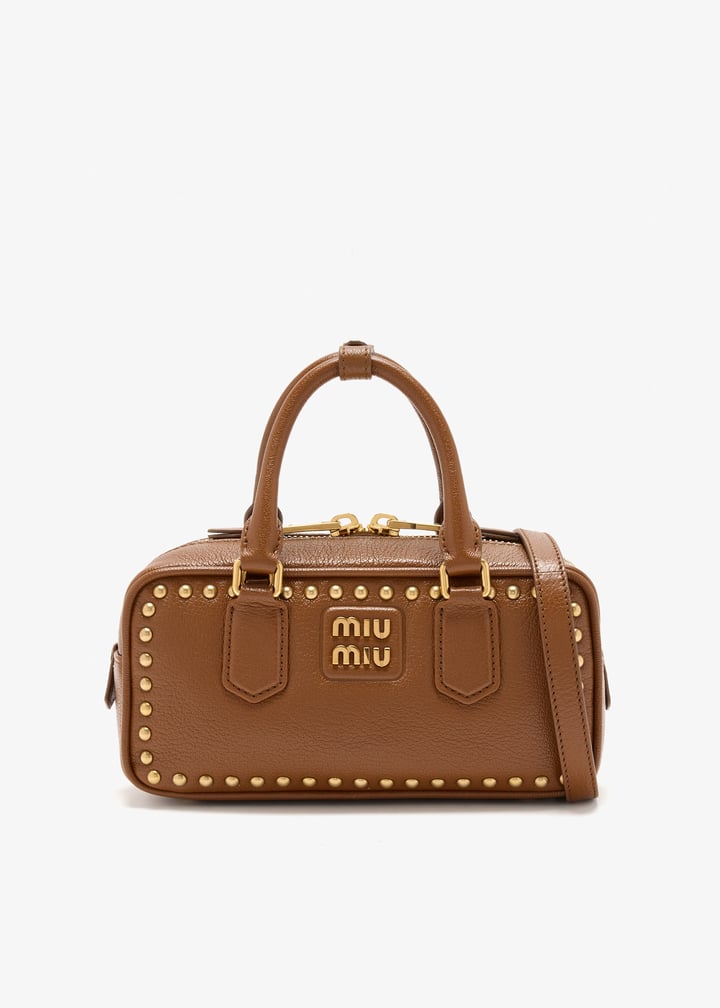 Miu Miu Arcadie studded leather bag for Women - Brown in UAE