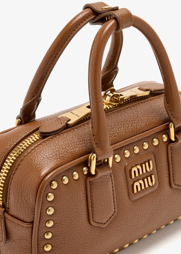 Miu Miu Arcadie studded leather bag for Women - Brown in UAE