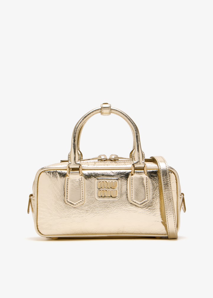 ≪Miu Miu≫Arcadie マトラッセ ナッパレザー ミニバッグ Gold Miu Miu Arcadie laminated nappa leather mini-bag for Women