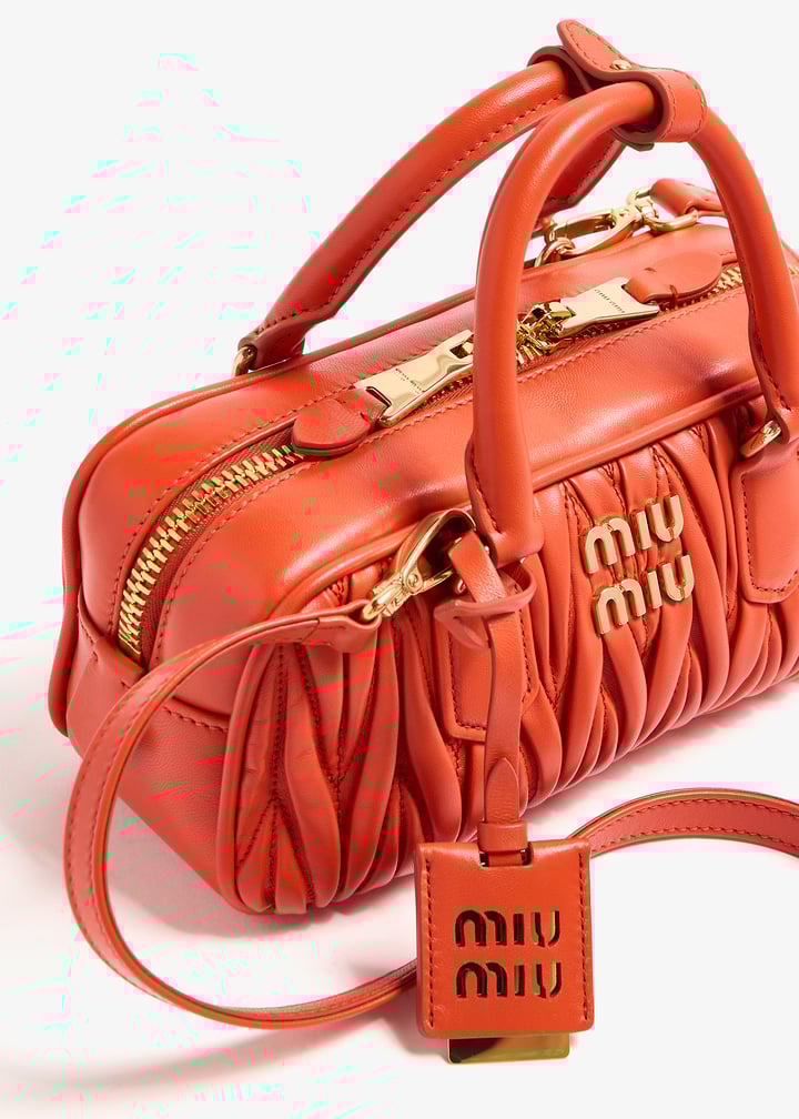 Miu Miu Arcadie matelassé leather bag for Women Orange in UAE