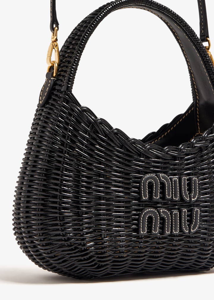 MiuMiu 'Hobo Wander' handbag レディース ハンドバッグ Miu Miu Miu Wander Mini Hobo Bag in Black Matelassé Nappa