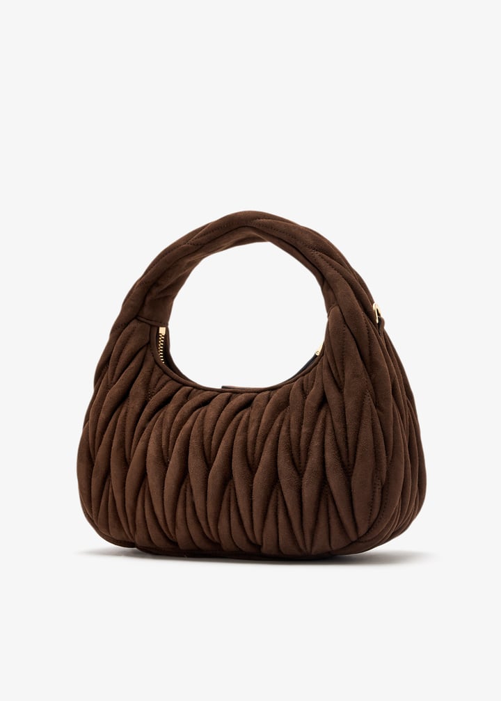 Miu Miu Wander matelassé small suede bag for Women - Brown
