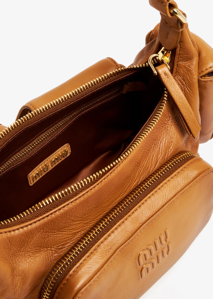 バッグ SS1996 MIU MIU LEATHER POCKET BAG Miu Miu Pocket Bag Brown Nappa Leather | Luxe Collective