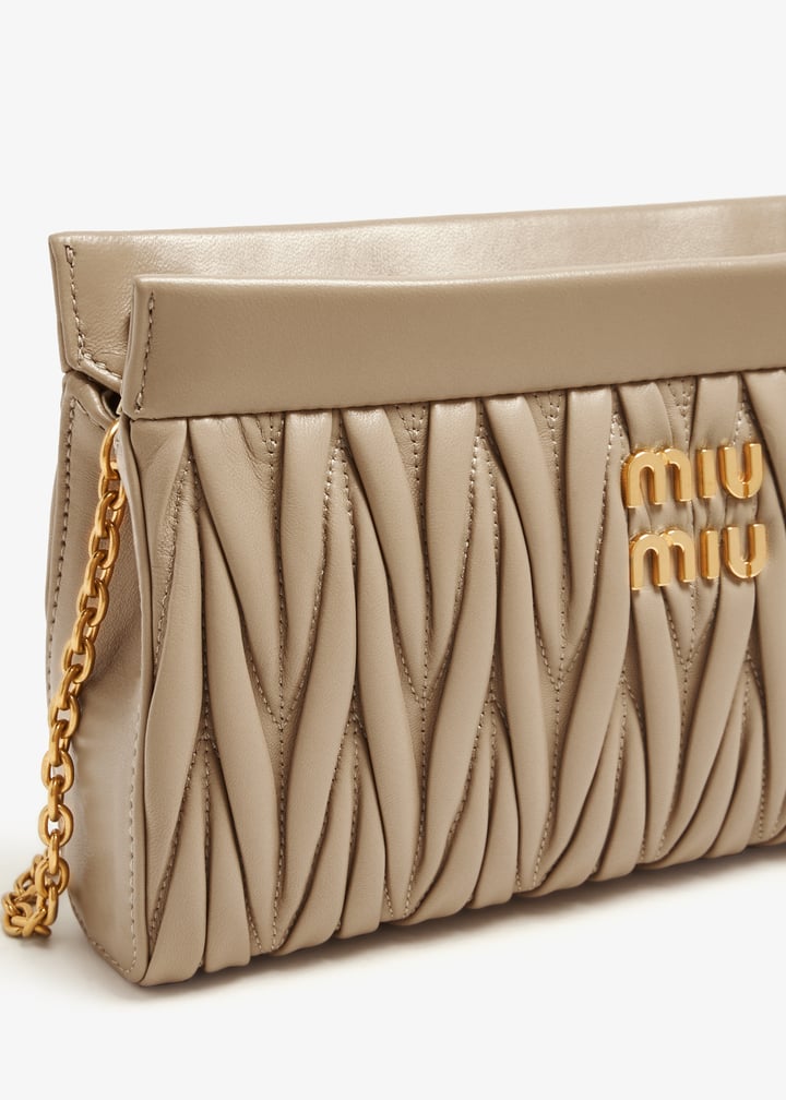 Miu Miu Matelassé nappa leather clutch for Women - Beige in