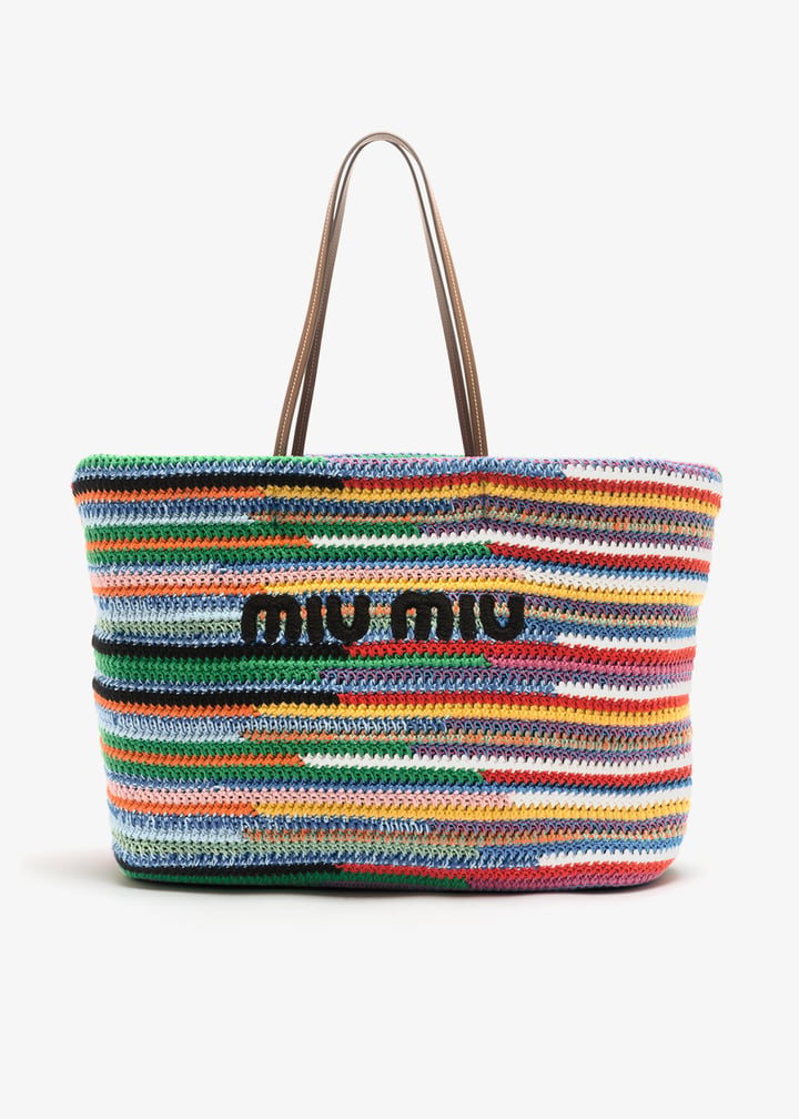 Miu Miu Woven tote bag for Women - Multicolored in USA | Level Shoes