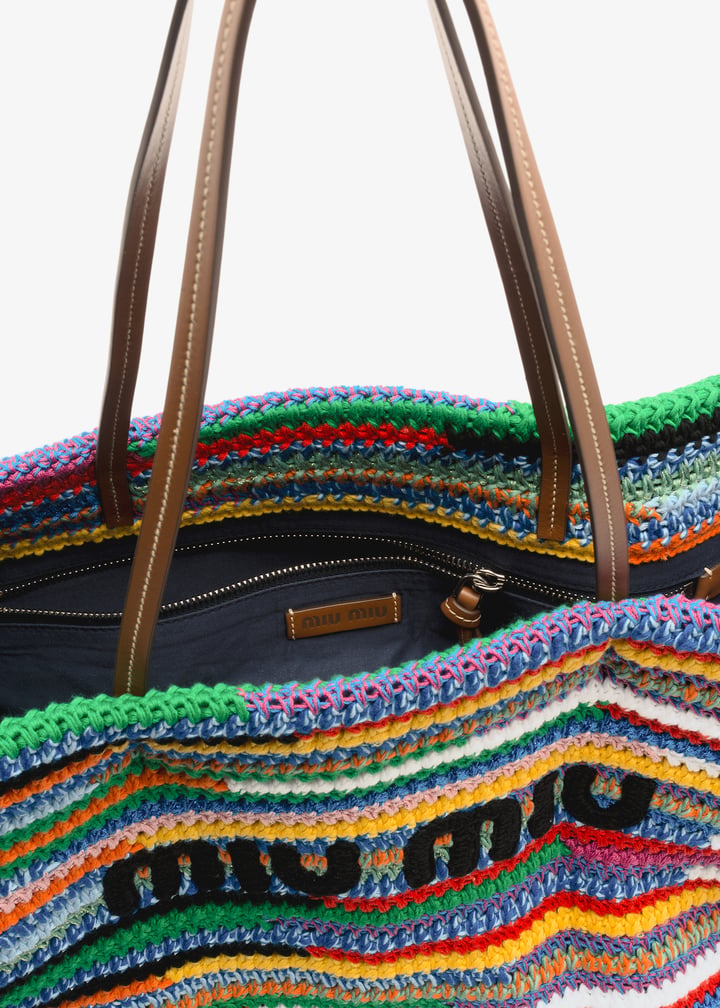 Miu Miu Woven tote bag for Women - Multicolored in USA | Level Shoes