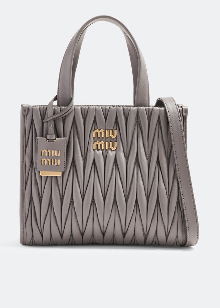 Miu Miu Matelassé leather tote bag for Women - Grey in Qatar