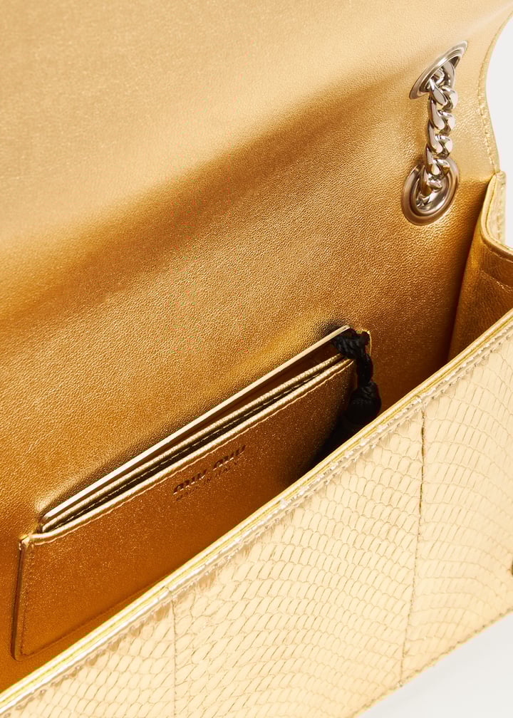 Miu Miu Ayers leather mini-bag for Women - Gold in UAE