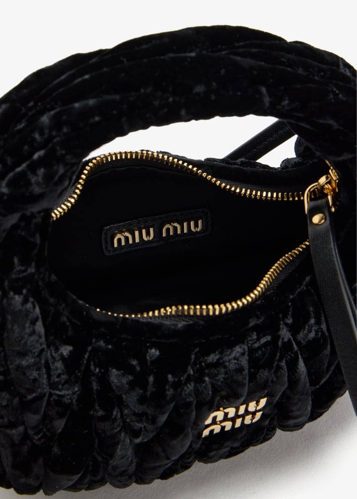 Miu Miu Wander velvet hobo mini bag for Women - Black in UAE