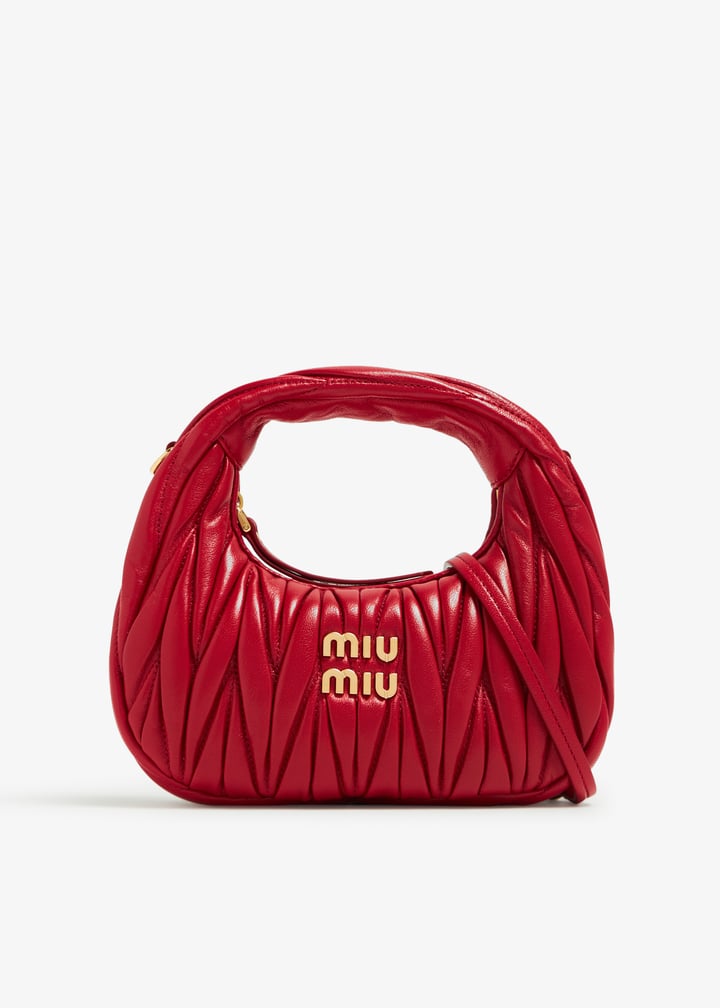 Miu Miu Wander matelassé hobo mini bag for Women - Red in