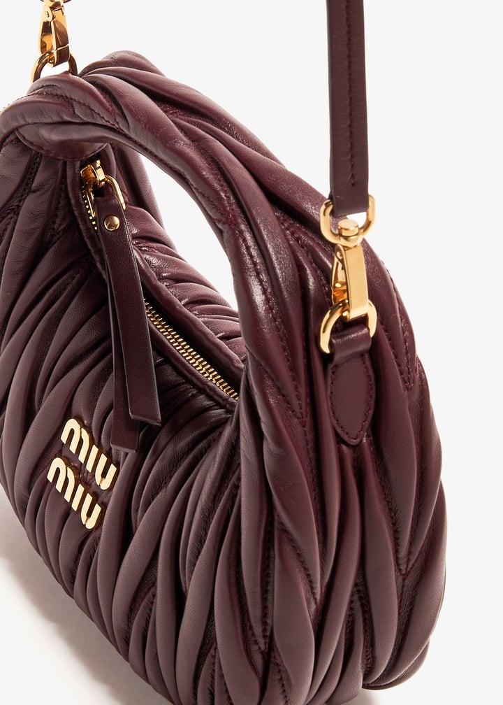 Miu Miu Wander matelassé hobo mini bag for Women - Burgundy