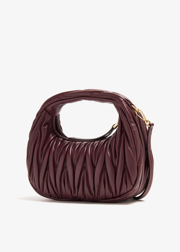 Miu Miu Wander matelassé hobo mini bag for Women - Burgundy