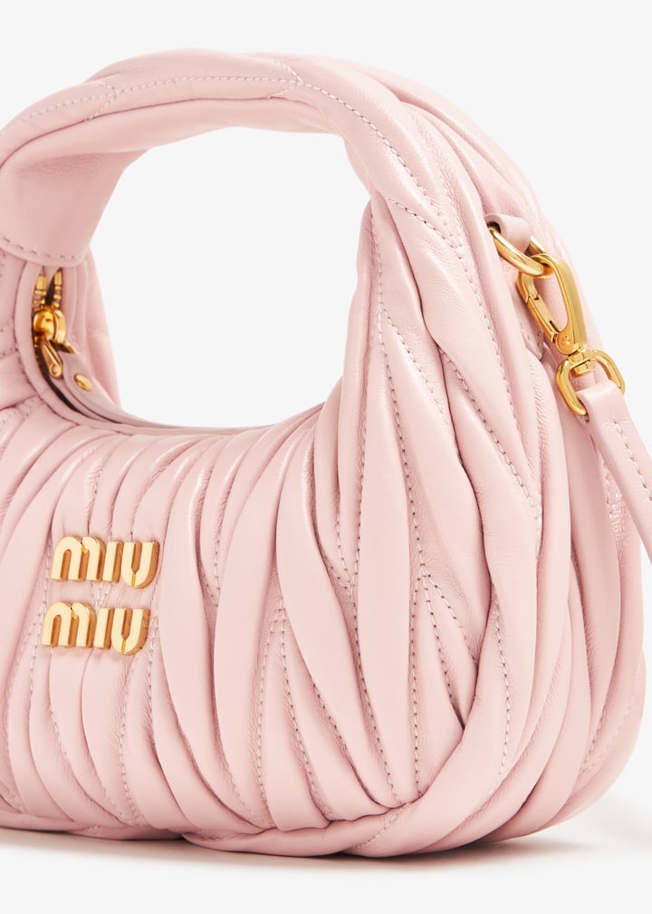 送料関税込★MIU MIU★マテラセ MINI ホボバッグ★PINK Miu Miu Mini Wander Matelassé Shoulder Bag | Pink | FARFETCH