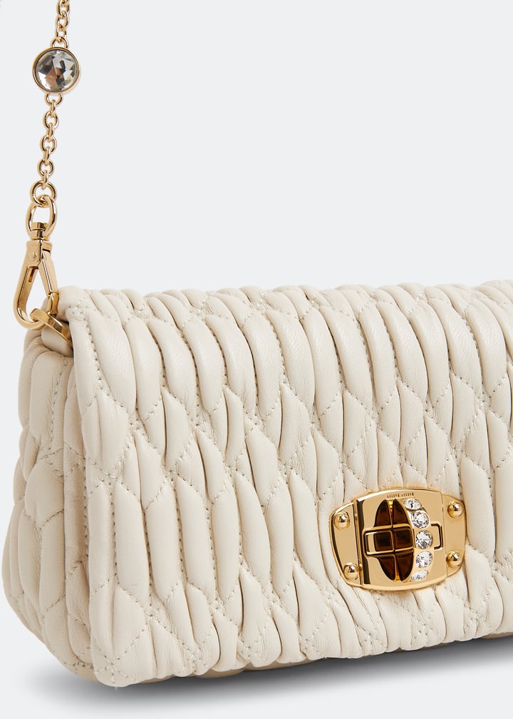 バッグ・カバンその他 Miu Crystal nappa leather and crystal mini-bag Miu Miu Miu Crystal nappa leather and crystal mini-bag