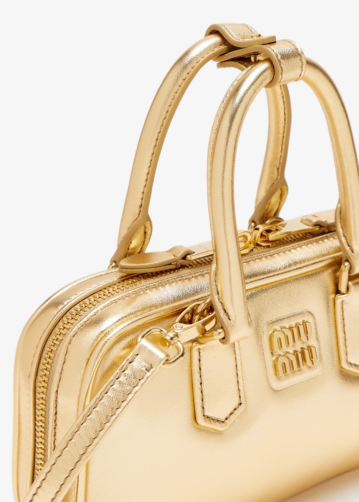 ≪Miu Miu≫Arcadie マトラッセ ナッパレザー ミニバッグ Gold Miu Miu Arcadie laminated nappa leather mini-bag for Women