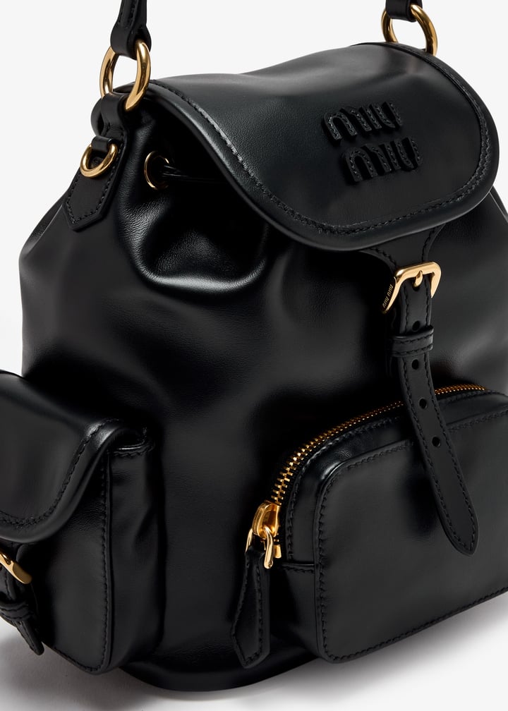 Miu Miu Leather backpack for Women - Black in UAE | Level Shoes