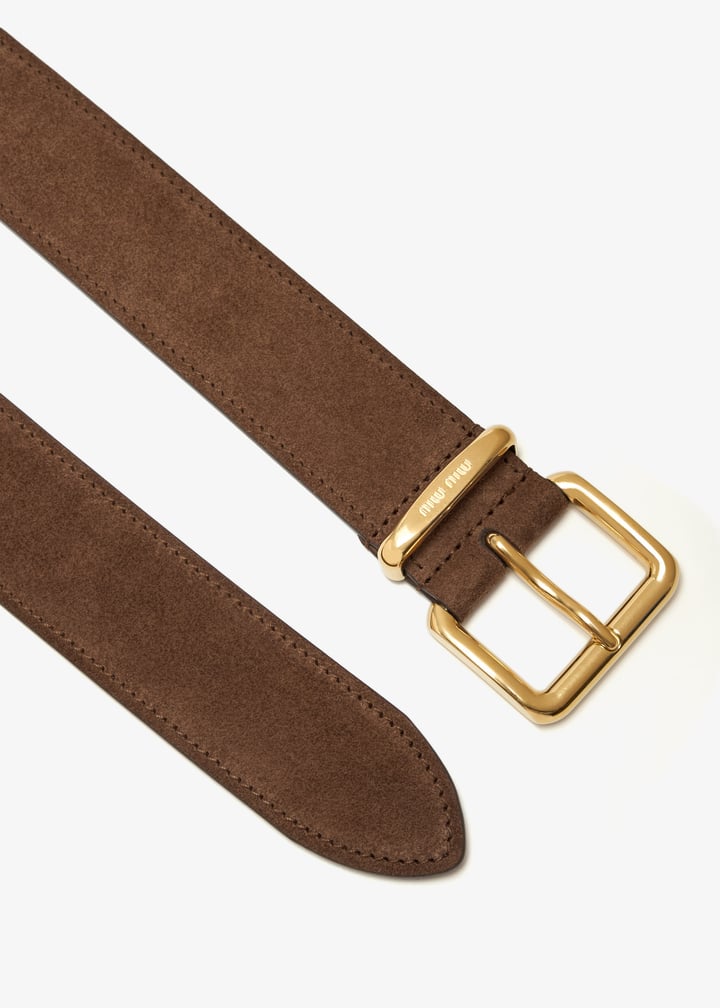 Miu Miu Suede belt for Women - Brown in UAE | Level Shoes