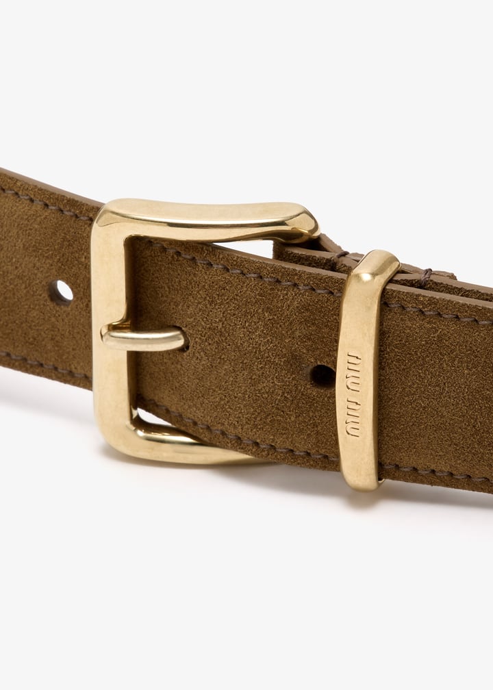 Miu Miu Suede belt for Women - Green in UAE | Level Shoes