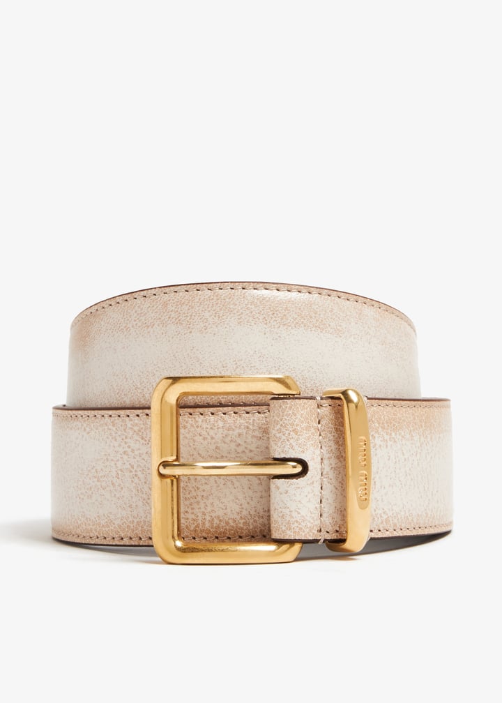 Miu Miu Nappa leather belt for Women - White in UAE | Level Shoes