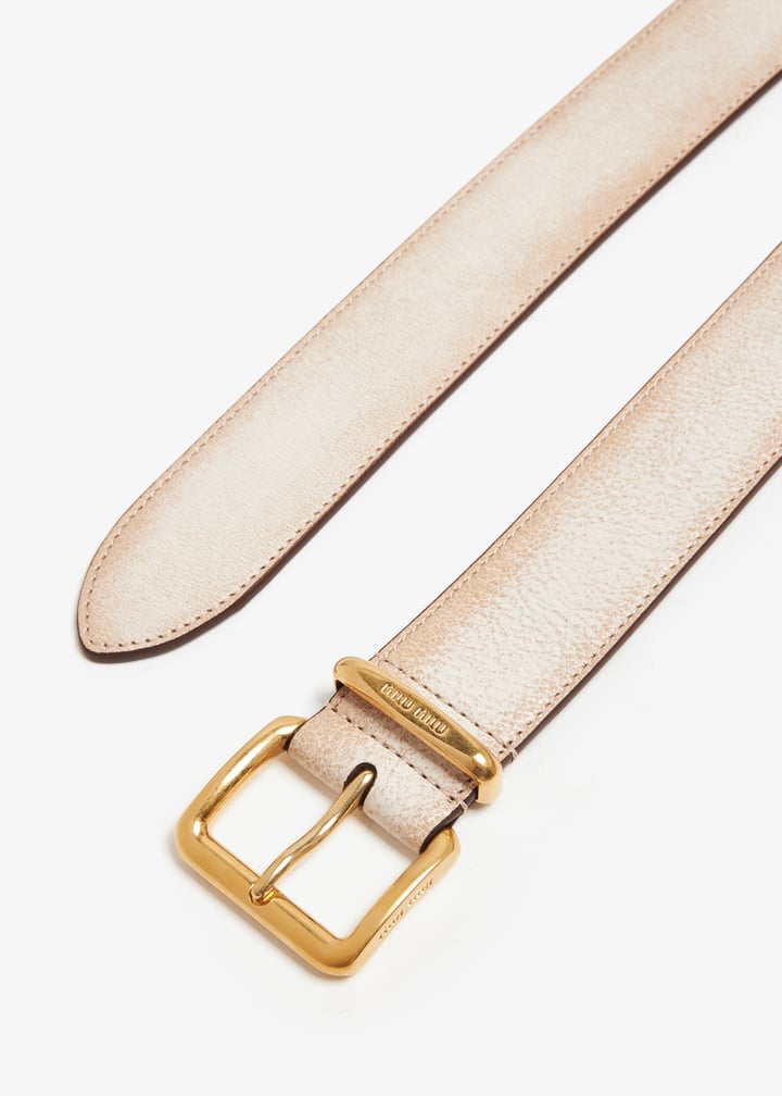 Miu Miu Nappa leather belt for Women - White in UAE | Level Shoes