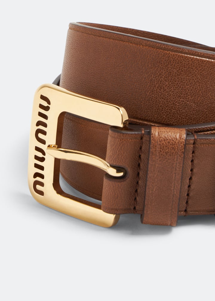 Miu Miu Nappa leather belt for Women - Brown in UAE | Level