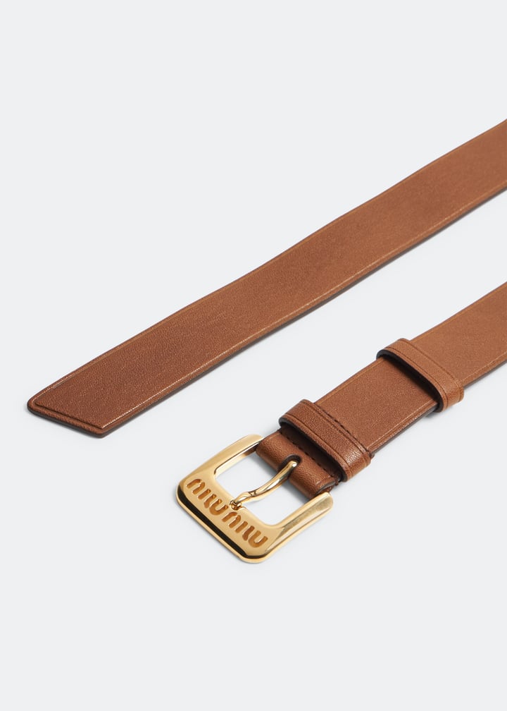 【関税&送料込】Miu Miu Caramel Leather Belt Caramel Leather Belt | Miu Miu