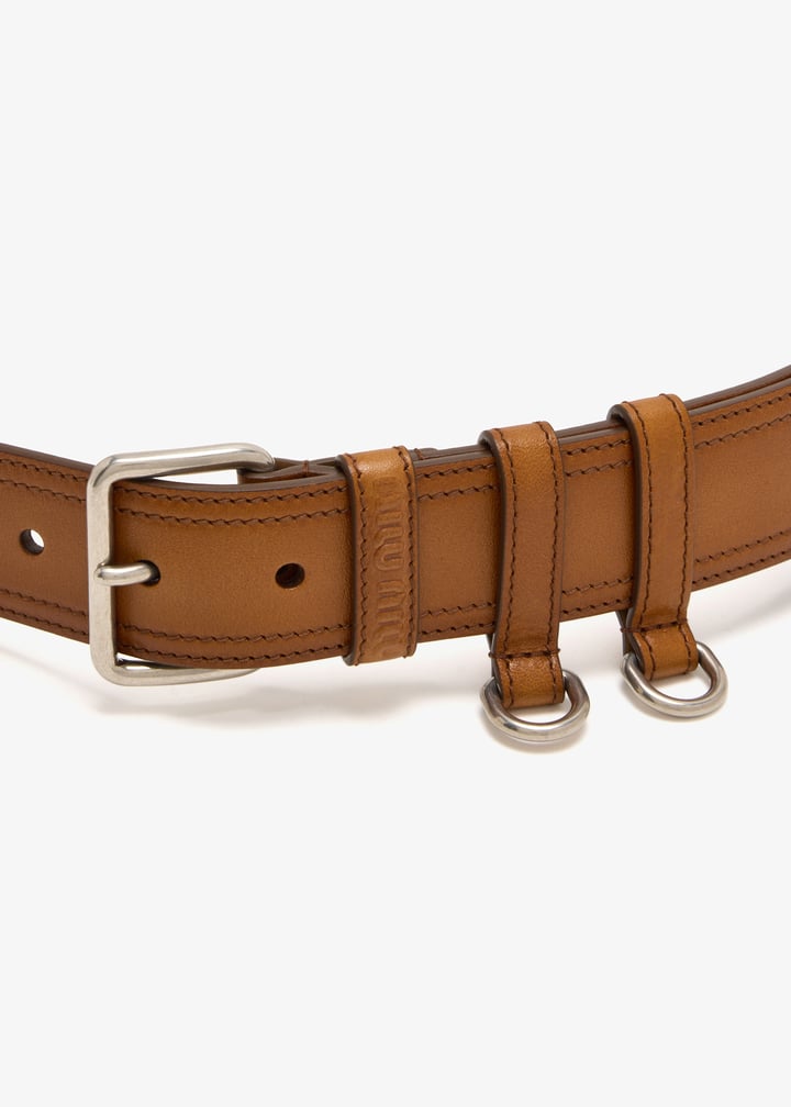 Miu Miu Leather belt for Women - Brown in UAE | Level Shoes