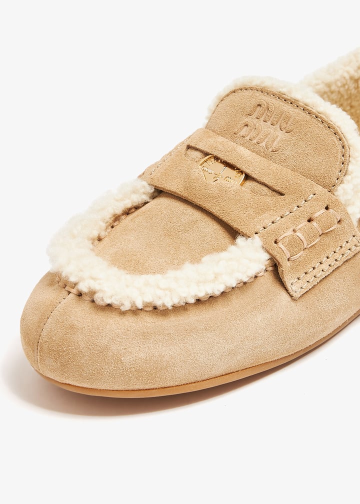 Miu Miu Suede loafers for Women - Brown in UAE | Level Shoes