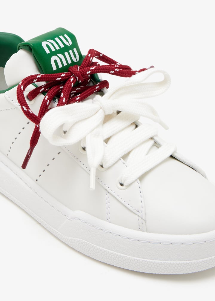 Miu Miu Leather sneakers for Women - White in UAE | Level Shoes