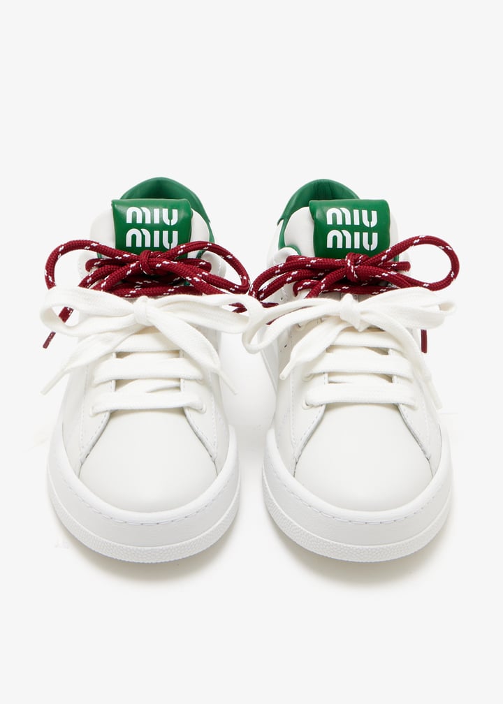 Miu Miu Leather sneakers for Women - White in UAE | Level Shoes