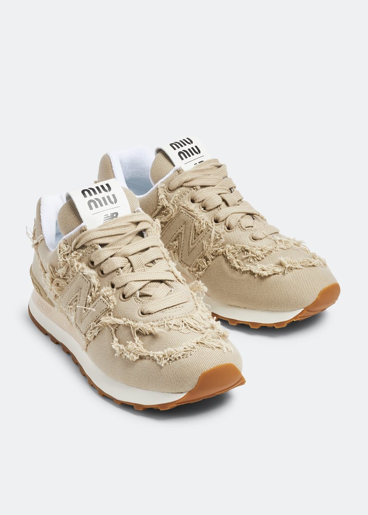 【Miu Miu】x New Balance 574 denim sneakers スニーカー 574 New Balance x Miu Miu Denim Sneakers | RADPRESENT