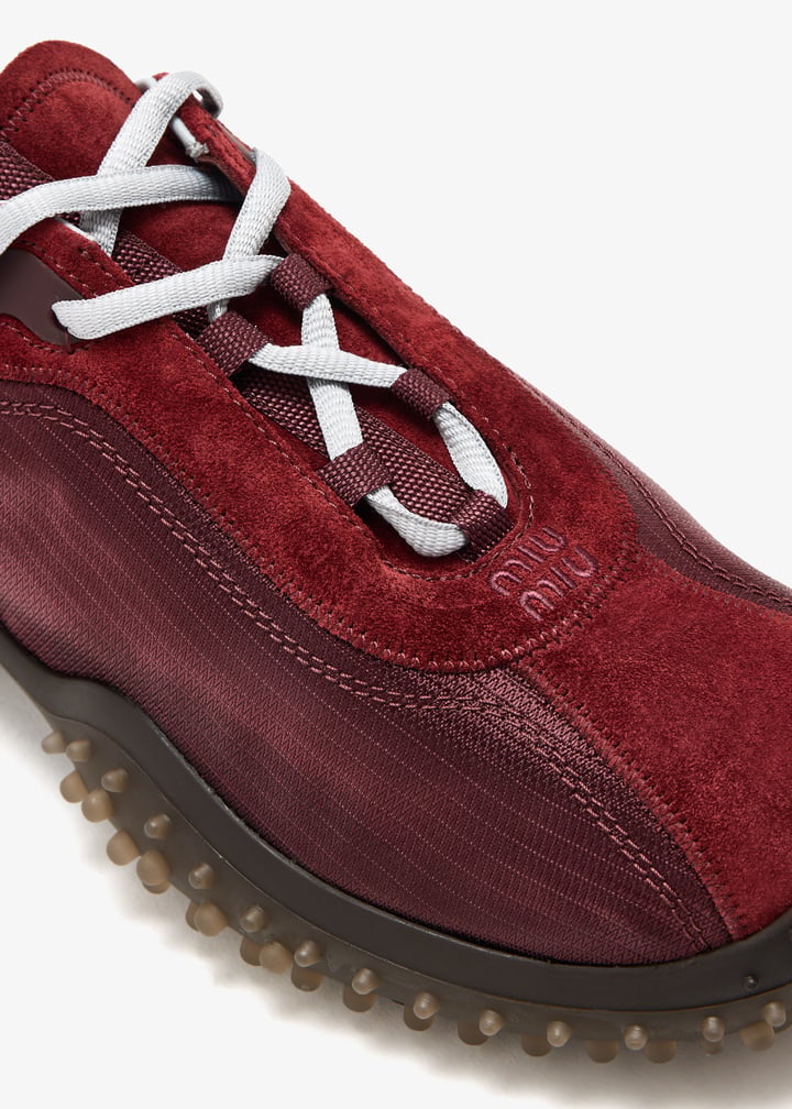 Bubble technical fabric and suede sneakers 2