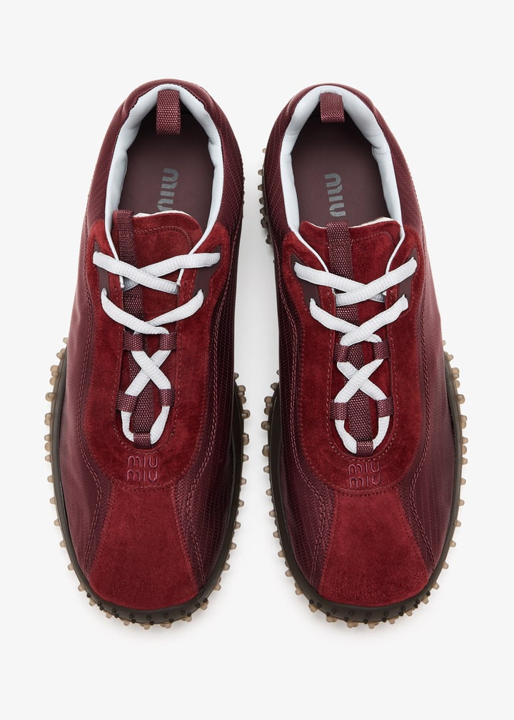 Bubble technical fabric and suede sneakers 4