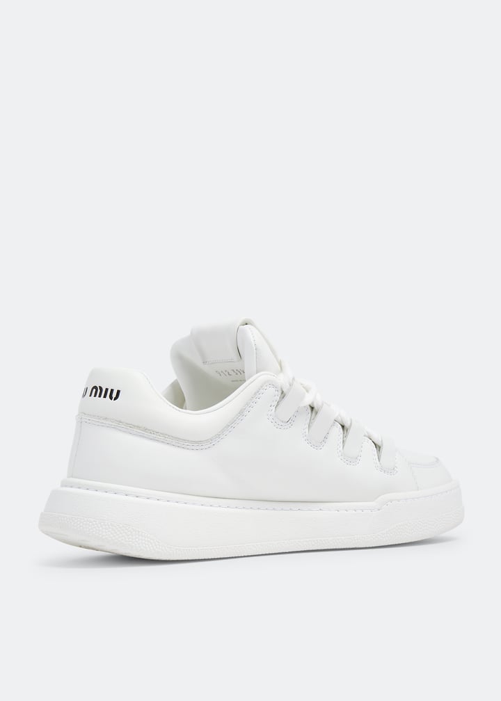Miu Miu Leather sneakers for Women - White in UAE | Level Shoes