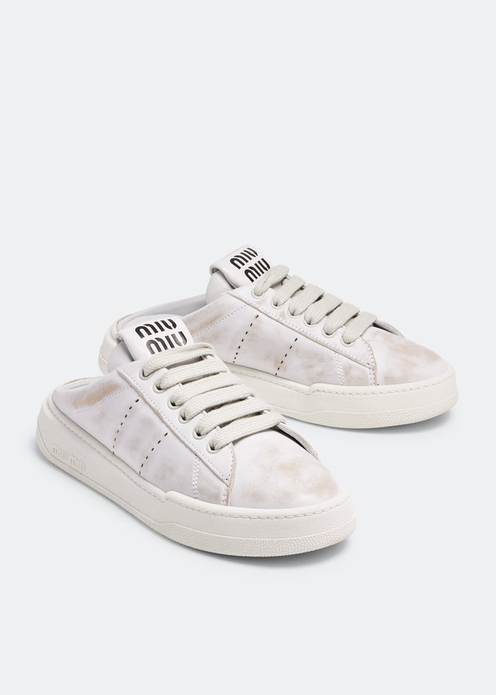 ミミ Miu Miu Bleached leather sneakers for Women - White in UAE