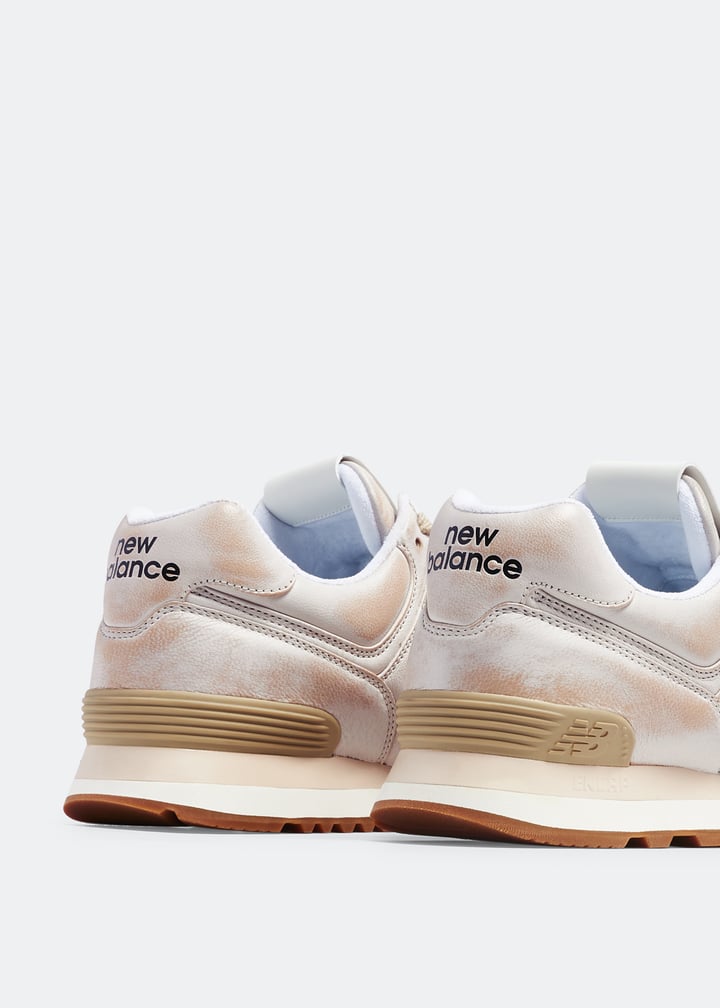 Miu Miu x New Balance 574 女士复古效果运动鞋- 米色阿联酋
