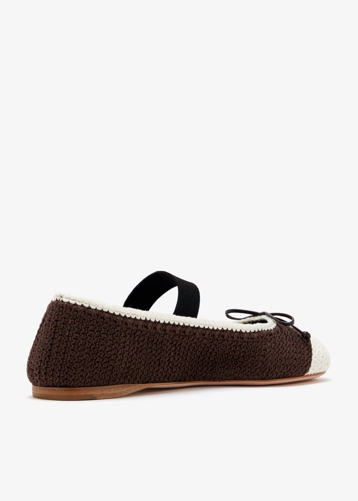 Miu Miu Crochet knit ballerinas for Women - Brown in UAE