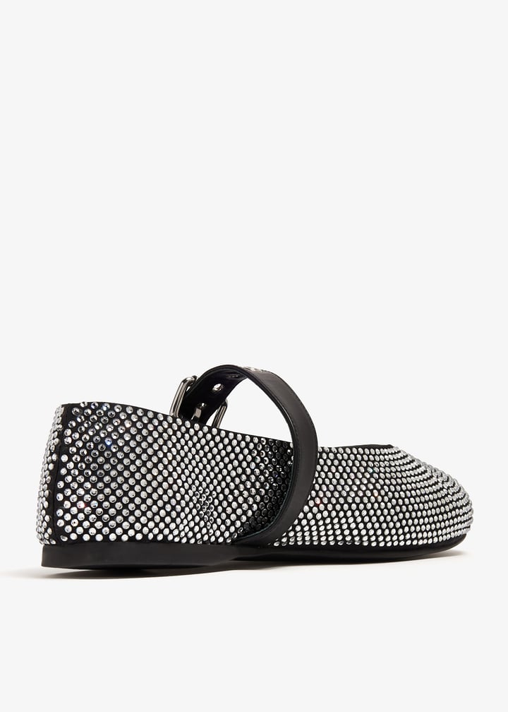 バレエシューズ MIU MIU 5F209E_2AWLSATIN BALLERINAS WITH CRYSTALS MIU MIU ballet flats shoes crystal studded heels 40.5 | eBay